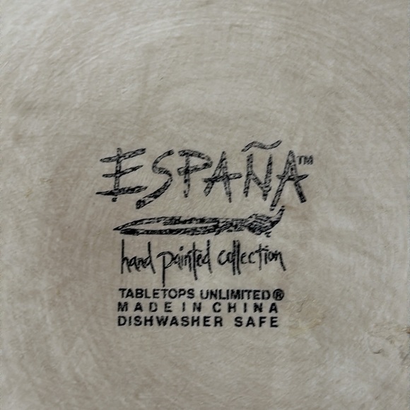 Tabletops Unlimited 13” Hand Painted Plate - Picture 3 of 4